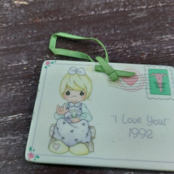 Vintage Precious Moments "I Love You" 1992 Easter Seals Collectible Ceramic Orna - Picture 2 of 6